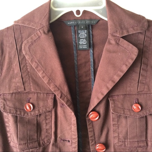 MARC by MARC JACOBS maroon Jacket 2 blazer cotton y2k - Picture 4 of 4